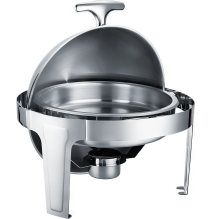 ROUND CHAFING DISH WITH 180 ° ROLL TOP LID